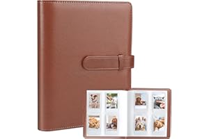 AMIMY 128 Taschen Fotoalbum für Fujifilm Instax Mini LiPlay 11 12 9 8+ 8 7S Sofortbildkamera/Mini LINK2 Drucker, für Polaroid SnapTouch PIC-300 Z2300 Mint Zip Sofortbildkamera Drucker (Braun)