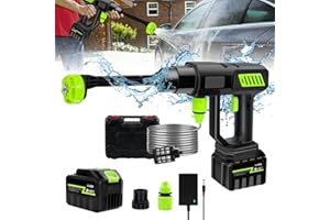 PNETERG 21V 980PSI Limpiador de Alta presión inalámbrico, 1000 W Hidrolavadora portátil, Limpiador de Alta presión portátil inalámbrico con batería, Limpiador de Alta presión de Coche