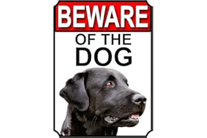 SHAWPRINT LIMITED SHAWPRINT BEWARE OF THE DOG METAL GATE SIGN BLACK LABRADOR 200MM X 150MM (1111H1)