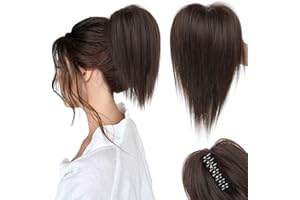 BRIKABIA Haarteil Dutt Haarteil Blond Haaren Hochsteckfrisuren Haarverlängerung Messy Bun (Schokoladenbraun)