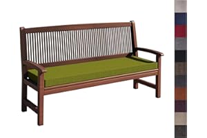 sunnypillow Cuscino per panchina con Fodera sfoderabile, Cuscino per panchina, Cuscino per Panca da Giardino, Diversi Colori e Misure a Scelta | 120 x 40 x 5cm, Verde
