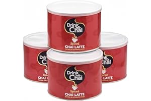 ‎DRINK ME CHAI Drink Me Chai Gewürzter Chai Latte 1 kg (4 Stück) – einfach Wasser hinzufügen, Chai Latte Pulver (insgesamt 200 Portionen)
