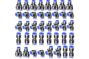 ERGAOBOY 40 Stück 8mm OD giunto pneumatico premere per connettersi Kit di montaggio, 10 GerOD giunto pneumaticoen 10 Winkelstücke 10 T Stücke 10 Splitter