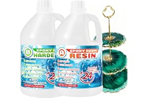 H OMEART Epoxy Resin - 8L Crystal Clear Epoxy Resin Kit for Table Top, Art Casting, Wood Coating, Jewellery Making, Ornament, DIY Art &Craft, Low Odour, Non-Toxic, Self-Leveling, Non-Yellowing