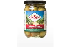 Crespo Green Olives Stuffed with Pimiento 198g (Pack of 6)
