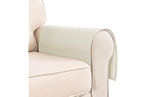 Hokibero Cream Armchair Cover for Arms Sofa Arm Protector Covers Armrest Slipcover for Recliner Chair Linen Armrest Cover for Living Room Couch Sofa Arm Covers, Set of 2, Flat Edge