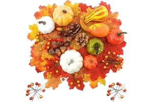 Shinybox Dekoracja jesienna, 120 sztuk, mini zestaw sztucznych dyni, szyszki jodłowe, jesienna dekoracja, sztuczne szyszki jodłowe, żołędzie, Halloween, Święto Dziękczynienia, Boże Narodzenie,