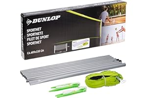 URBNLIVING Grand filet de badminton, tennis, volley-ball, réglable, pliable, avec bâtons et bord coloré de 6 m