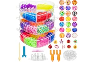 QILZO Gumki Box 4200 Opaski silikonowe do robienia kolorowych bransoletek DIY Zabawki dla dziewczynek i chłopców Pierścionki Naszyjniki Bransoletki Zestaw Heart Box