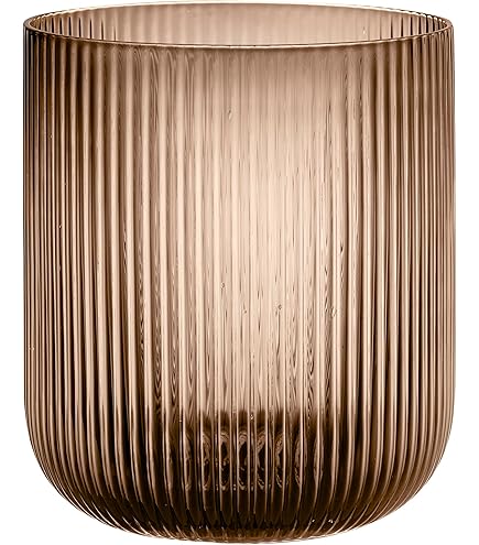 Photophore En Verre Fumé, Avec Anneau Métallique