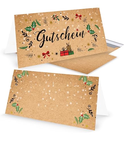 Logbuch-Verlag Gutschein-Karten-Set – 2 Motive, Je 6 Stück, DIN Lang Mit Kuverts, Frei Beschreibbar