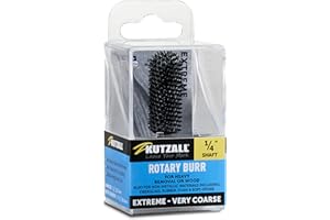 Kutzall Extreme Ball Nose Burr, 1⁄4" Shaft, Very Coarse - Woodworking Attachment for Bosch, DeWalt, Milwaukee, Makita. Abrasive Tungsten Carbide, 3⁄8" (9.5mm) Dia. X 1-1⁄2" (38.1mm) Length BNX-12X112C