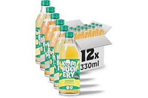 ‎KOMBUCHERY KOMBUCHERY® Mix mit 6 Sorten Raw Kombucha BIO | 12 x 330ml Glasflaschen | Fermentierter Tee mit lebenden Darm-Kulturen | Zuckerarm & Kalorienarm | Unpasteurisiert, Vegan, Nachhaltig, Testsieger