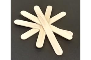 CANDY RUSH 50 Natural Coloured Wooden Lolly Sticks - CandyRush™ 114mm Sticks - for Ice or Cake Pops & Kids Crafts Models