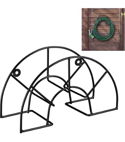 Supporto Per Tubo In Acciaio Plastificato Nero 46,5x16,5x24,5 Cm - Resistente E Anticorrosione Per Tubo Da 3/4”