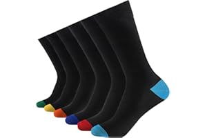 Cirorld 6/10 Pairs Mens Black Socks, Breathable Causal Cotton Socks Men Multipack, Soft Smart Dress Sock with Reinforced Heel & Toe, Suitable for Work and Daily Wear