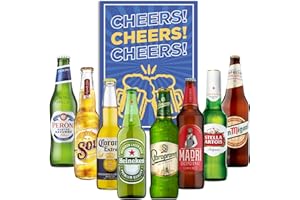 Beer Gifts for Men and Women - Includes Greeting Card - 8x330ml Bottles - World of Lager Beer Gift Set - Perfect Beer Selection Gifts by Liquid Vault