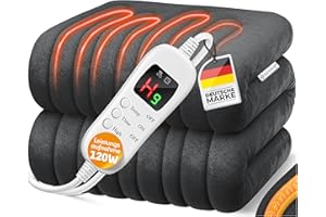 ‎KESSER KESSER® Heizdecke aus Plüsch 180x130cm Grau TÜV SÜD GS geprüft | elektrische Wärmedecke mit Timer Abschaltautomatik | Kuscheldecke Decke | 9 Temperaturstufen | waschbar bis 40°C | Digitalanzeige