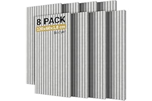 TONOR 8 Pezzi Pannelli Fonoassorbenti, Pannelli Insonorizzanti Isolante Acustico, Pannelli Acustici per Studi di Registrazione, Uffici, Studi di Danza, Podcast, 120x60x1,8 cm, Grigio