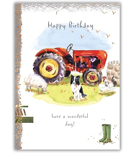BIGLIETTO DI AUGURI Trattore Nipote Ottimo Prezzo Spedizione Gratuita