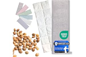 ‎FLORA FURORA Wärmekissen Mikrowelle XXL 20x60 cm Kirschkernkissen, Bio OEKO TEX schadstofffrei | Körnerkissen groß lang (Nacken, Schulter, Rücken, Bauch, Füße, Beine, Gesicht), Traubenkernkissen