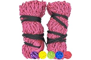 B LIVING Hay Nets For Horses Small Holes - Multipack Hay Feeder For Greedy Horses 0.8 Inch Small Hole. Dasiy Equestrian Haynet Horse Accessories / Horse Equipment, Haylage Nets For Horses (40 Inch, Pink)