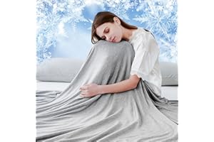 Luxear Cooling Blanket for Summer, Throw Blanket With Arc-Chill 3.0 Technology Keep Cool For Sofa Bed, Comfort Soft Nap Blanket Fabric Breathable Adult Baby Children, Queen Size 150 x 200 Cm, Grey