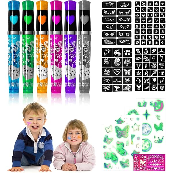 tatuaggi glitter per bambini - grande set per tatuaggi temporanei