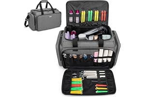 BAFASO Bolsa de Peluquería Grande con Divisores Ajustables, Bolsa de Almacenamiento para Herramientas de Peluquería (Solo Bolsa), Gris