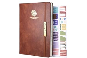 EARNING POWER 2024 Diary Planner, 2024 Diary A5 Page A Day with Monthly Tabs, 350 Page Thick Pages Notebook, Year Daily Calendar Planner, Complete Business Planner, Agenda and Journal Organiser (Brown)