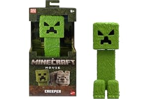 Mattel Minecraft Large-Scale Action Figure, 12-inch Posable Creeper Toy Collectible Inspired by A Minecraft Movie, JFR66