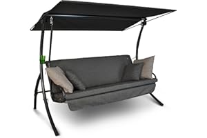 ‎ANGERER FREIZEITMÖBEL GMBH Angerer Freizeitmöbel GmbH Hollywoodschaukel Drift Smart - Gartenschaukel Made in Germany - Schaukel zum Sitzen, Liegen und Entspannen - inklusive Bett-Funktion - einfache Montage (Grau)