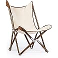 Telami - Sedia Tripolina - Collezione Classica - Pieghevole e Leggera - Ecru & Suede - Legno Tinto Teak - Made in Italy - Mob