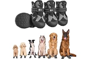 Arblina Dog Shoes, Waterproof Dog Boots with Adjustable Velcro, Soft Paw Protector for Small/Medium/Large Dogs, Breathable Dogs Boots for Injured Paws with Waterproof Rubber Sole