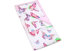 PinkZebra Set di 3 pezzi di biancheria da letto per bambole, coperta + cuscino + materasso, fino a 43 cm, per carrozzina di bambola, per letto di bambola, Farfalle