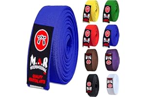 MAR INTERNATIONAL MAR | Martial Arts Belt, Plain Ranking Belt - 100% Cotton | Professional Equipment for All | Coloured Grading Belts, Ideal for Karate, Judo, Taekwondo, Jiu jitsu (220cm - 320cm)
