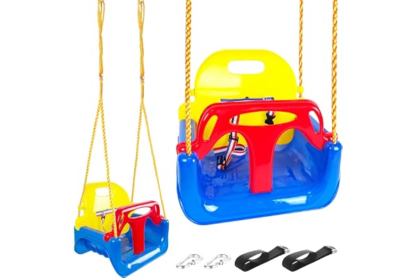KINSPORY Balançoire pour Enfants, balançoire 3 en 1, balançoire de Jardin pour Enfants pour l'intérieur et l'extérieur (Bleu Foncé)