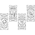 GLOBLELAND 4Pcs Retro Black and White Pattern Rub on Transfers for ...
