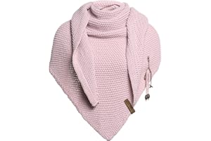 Knit Factory Coco Knitted Shawl - Triangle Scarf Women - Knitted winter scarf - 190x85 cm - Manufactured in Europe - Ladies scarf - Including decorative pin