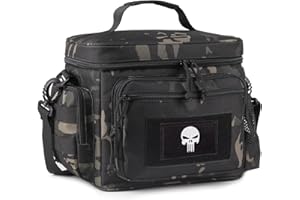 BUNNYCHIC Borsa Pranzo per Uomo, Borsa Termica Tattica con Sistema MOLLE – Isolata, Impermeabile, Anti-Perdite – per Uomo/Donna, Perfetta per il Lavoro, Pic-Nic e Attività All’Aperto con Tracolla Regolabile