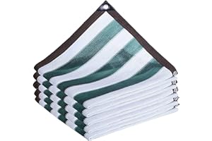 TMGJSHD Rayas Verdes Tejido Protector Solar Red De Sombra Refugios Solares 85% Red De Parasol Cubierta De Patio Engrosada Y Encriptada con Agujeros Toldo PéRgola O Glorieta (2mx5m/6.6ftx16.4ft)