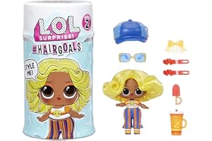 L.O.L. SURPRISE! LOL Surprise Hairgoals Seria 2-15 Niespodzianek w Środku - Lalka Niespodzianka z Prawdziwymi Włosami i Akcesoriami - Zabawny Efekt Zmiany Koloru - Kolekcjonerska