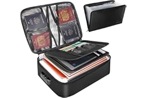 ‎ENGPOW Dokumententasche 2315°C Feuerfeste Tasche Dokumentenmappe a4&Dokumenten Aufbewahrungsbox mit Schloss Tragbare Aktentasche Geldkassette für Wichtige Dokumente,Zertifikate,Reisepässe,Rechnungen