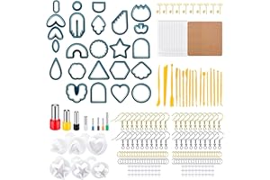 ‎YAYATTY Yayatty 312 Stück Polymer Clay Cutter Set, 24 Form Clay Ohrring Cutters mit Ohrringe Zubehör, Plastic Clay Ohrringschneider für Polymer Clay Schmuckherstellung