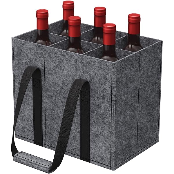 Porta Borse TYSM-CC Borsa Per Bottiglie Con 9 Scomparti, Borsa Portabottiglie Vino In Feltro, Borsa Per Il Trasporto Con Divisori, Riutilizzabile - 7