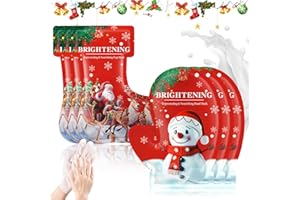Allony Masque Pieds, 3 Pièces Masque Exfoliant Pied+3 Pièces Soins des Mains et des Pieds, Masque Pieds Très Secs et Abîmés, Modèle de Noël, Exfoliation Profonde pour Rendre la Peau Plus Lisse (B)