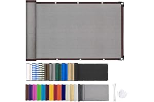 ZHhan Balcony Privacy Screen Wind and UV Protection Balcony Screening for Deck, Backyard, Patio, Balcony, Includes Cable Ties 8 Days Delivered 9 Colors 377 Sizes(0.7x2m,Grey)