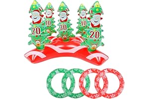 ATBEAMEN Halloween Ring Toss Game Toy Halloween Party Games 4pcs Inflatable Witch Hat with 10 Rings Target Toss Toy Set, Halloween Toss Game Props for Kids Adults Halloween Fun Game