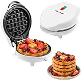 Bestron Mini Waffle Maker, Snowman Waffle Maker with Non-Stick Coating for Children's Birthday Parties, Family Celebrations,