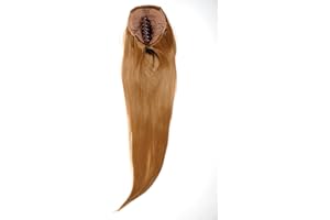 WIG ME UP - Postiche queue de cheval/natte volumineuse lisse tombante mini-pince-papillon élastique env. 60 cm blond-fraise WK06-27